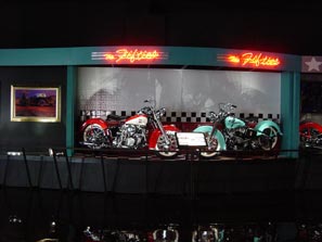 Photo of the Fifties Stage for Benjy's Harley-Davidson Collection Museum