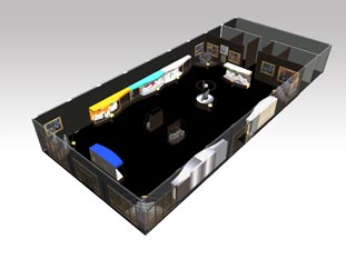 Maya (3 Dimensional) Model of the overview of Benjy's Harley-Davidson Collection Museum